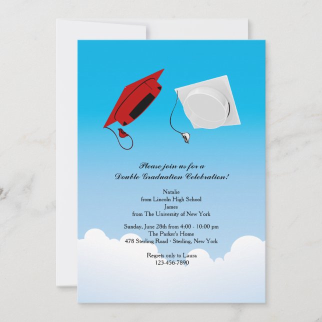 Invitation Casquette de double diplôme Jeu 3 vertical (Devant)