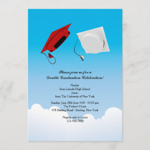 Invitation Casquette de double diplôme Jeu 3 vertical