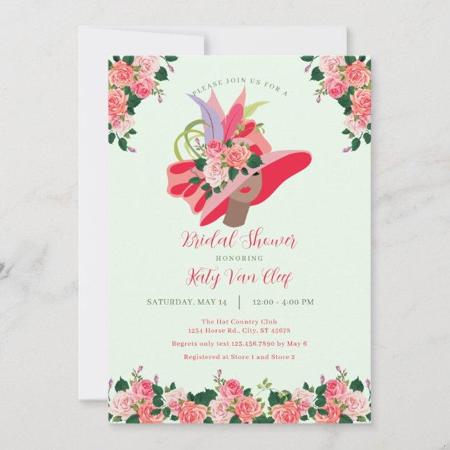 Invitation Casquette de douche nuptiale du Kentuck (Devant)
