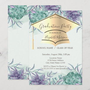 Invitation Casquette de grade d'or, Diplôme de réussite