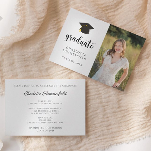 Invitation Casquette de graduation en or noir simple Tassel (Créateur téléchargé)