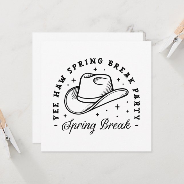 Invitation Casquette de la fête des filles de Spring break (Devant/Arrière en situation)