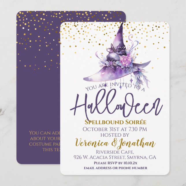 Invitation Casquette de la fête d'Halloween adulte (Devant / Derrière)