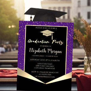Invitation Casquette de remise de diplôme à paillettes,Confet