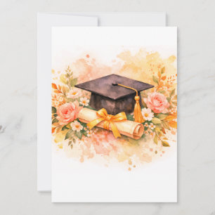 Invitation Casquette de remise des diplômes élégante avec mot