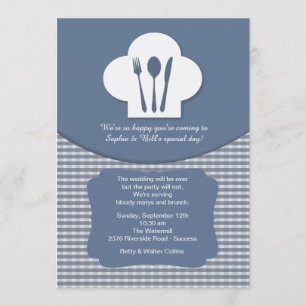 Invitation Casquette du chef (bleu) Post Mariage Brunch Invit