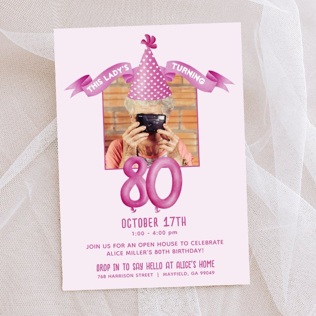 Invitation Casquette du Parti rose 80e anniversaire Open Hous (Créateur téléchargé)