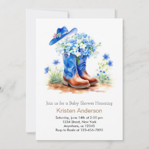 Invitation Casquette et Boots Wild West Baby shower