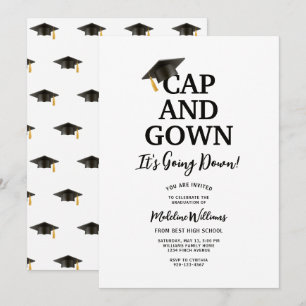 Invitation Casquette et Gown ça va faire baisser la graduatio