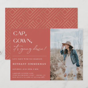 Invitation Casquette Gown ça va faire tomber la fête de l'obt