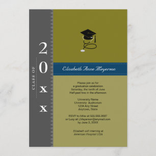 Invitation Casquette Médicale classique : Gris et bleu