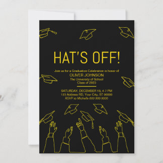 Invitation Casquette Off, Parti de la graduation moderne