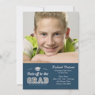 Invitation Casquettes à l'invitation de photo de diplômé