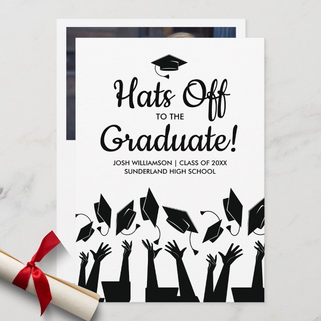 Invitation Casquettes du Graduate Photo Graduate Party (Créateur téléchargé)