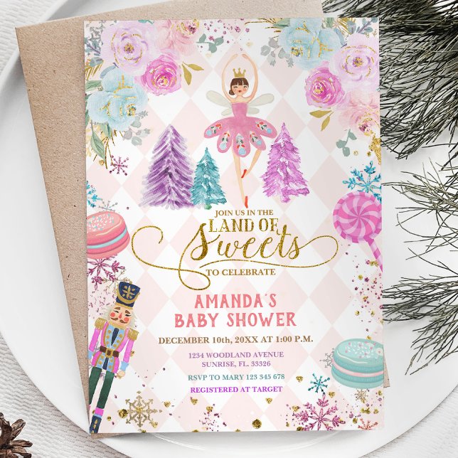 Invitation Casse-noires Baby shower des flocons de neige de N (Créateur téléchargé)