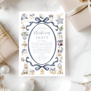 Invitation Casse-Noisette Bleu Wonderland Noël