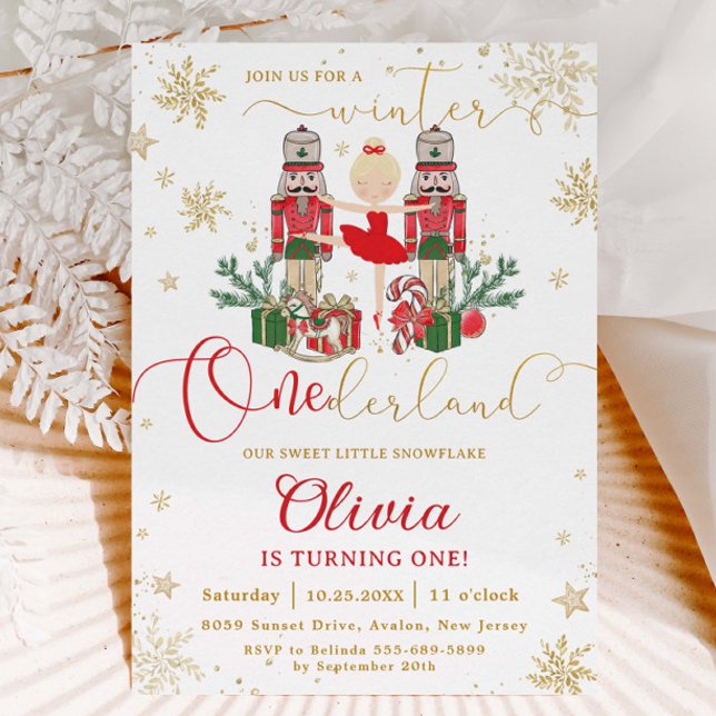 Invitation Casse-Noisette Hiver Onederland 1er Anniversaire R (Créateur téléchargé)
