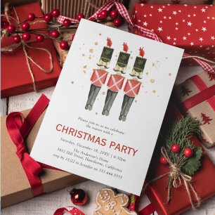 Invitation Casse-noisette rouge et or Noël   Fête de fin d'an