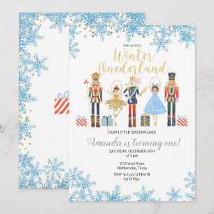Invitation Casse-noix d'anniversaire de neige d'ONEderland