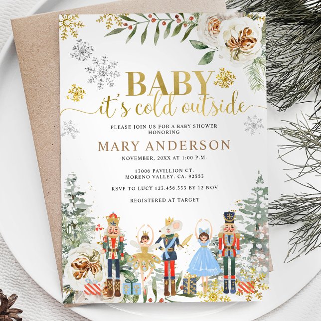 Invitation Casse-noix Hiver Il fait froid dehors Baby shower (Créateur téléchargé)