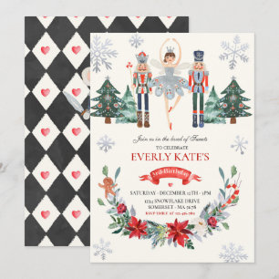 Invitation Casse-noix rouge et argent Anniversaire de sucre P