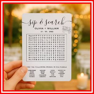 Invitation Casse-tête de mots personnalisés pour mariage Sip 