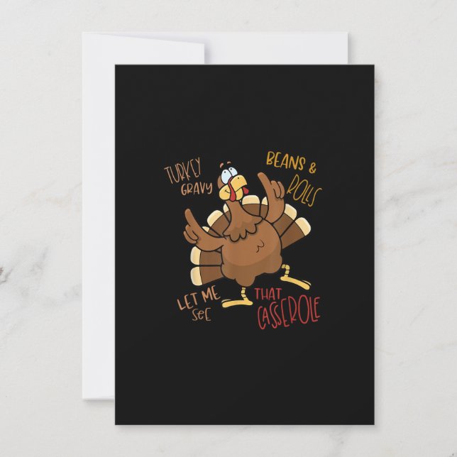 Invitation Casserole de sauce de dinde, haricots et petits pa (Devant)