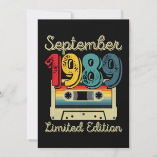 Invitation Cassette vintage juillet 1989 32e anniversaire