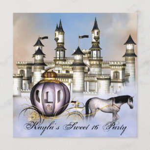Invitation Castle Clouds Princess Fairytale Sweet 16 Party