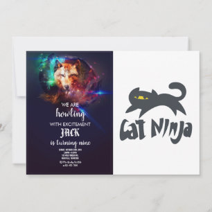 Invitation Cat ninja - Choisir la couleur arrière - plan