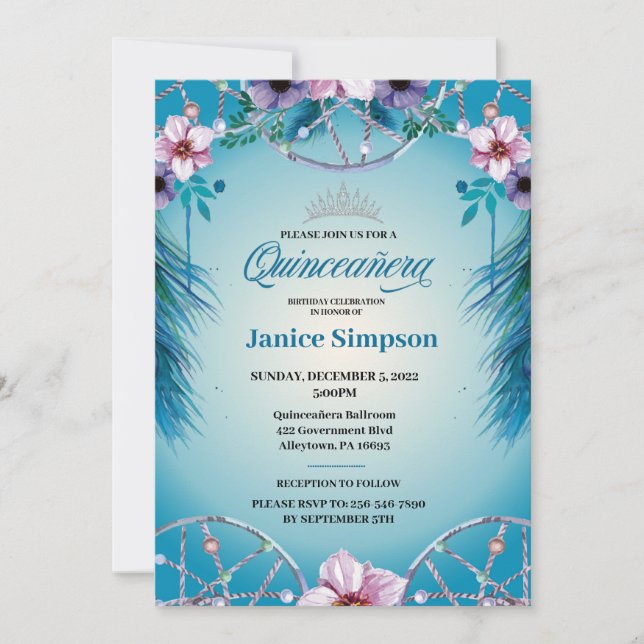 Invitation Catcheur espagnol Quinceañera (Devant)