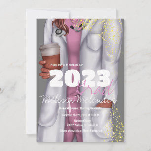 Invitation Catégorie de 2023 Infirmière Médicale Scrubs Gradu
