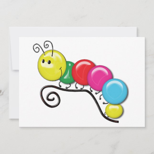 Invitation Caterpillar sur une brindille (Devant)