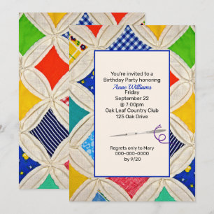 Invitation Cathedral Window Quilt Anniversaire