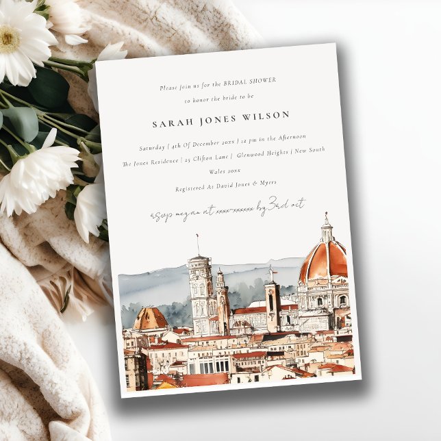 Invitation Cathédrale de Florence Italie Fête des mariées aqu (Créateur téléchargé)