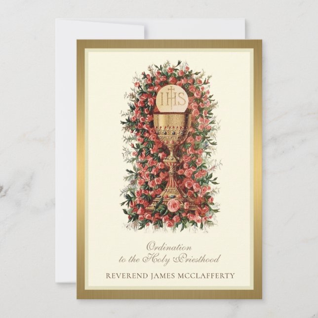 Invitation Catholic Ordination to Holy Priesthood (Front)