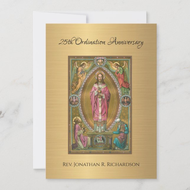 Invitation Catholic Priest Ordination Anniversary (Front)
