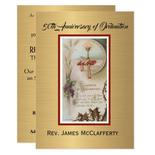 Invitation Catholic Priest Ordination Anniversary | Zazzle.ca