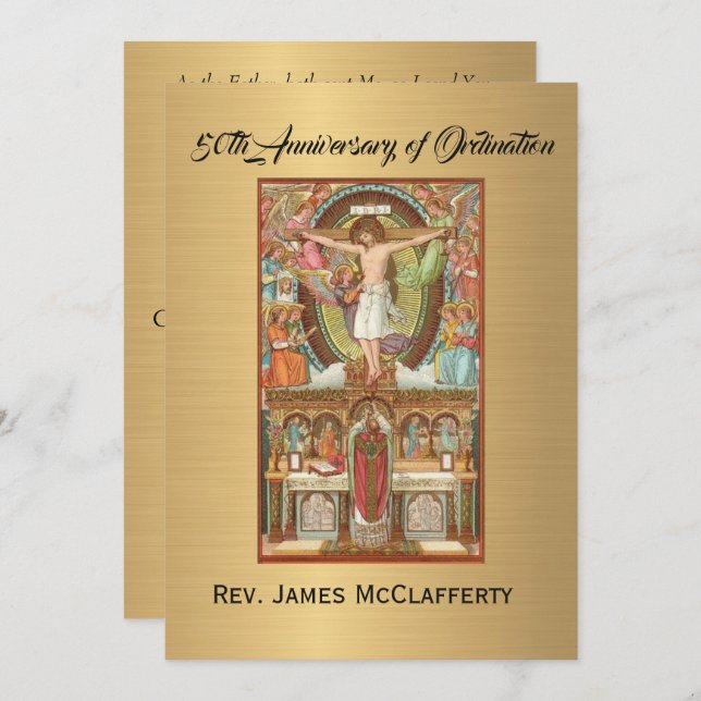 Invitation Catholic Priest Ordination Anniversary (Front/Back)