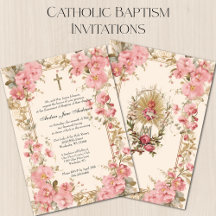 Catholique Baptême Fille Baptême Christening Rose 