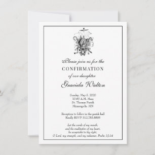Invitation Catholique Élégant Sacrement de Confirmation