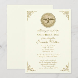 Invitation Catholique Élégant Sacrement de Confirmation Invit