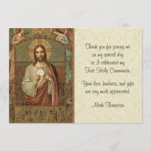 Invitation Catholique Jésus Angels Hôte Communion Merci