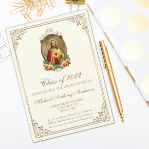 Invitation Catholique Jésus Élégant diplôme religieux