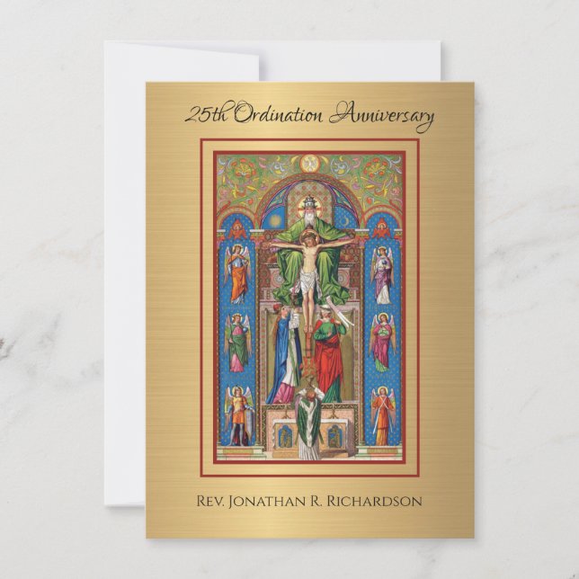 Invitation Catholique Ordination Anniversaire (Devant)