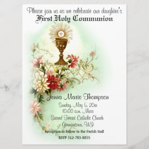 Invitation Catholique Première Sainte Communion Traditionnell