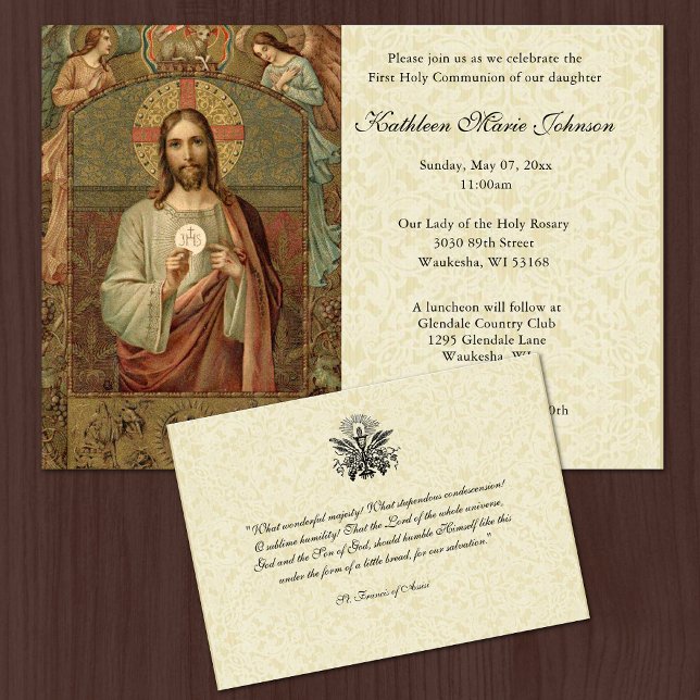Invitation Catholique Traditionnelle Jésus Première communion (Créateur téléchargé)