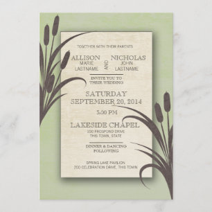 Invitation Cattails Green Lake Mariage