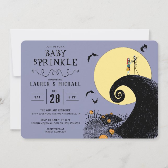 Invitation Cauchemar avant Noël Bébé saupoudrer (Devant)