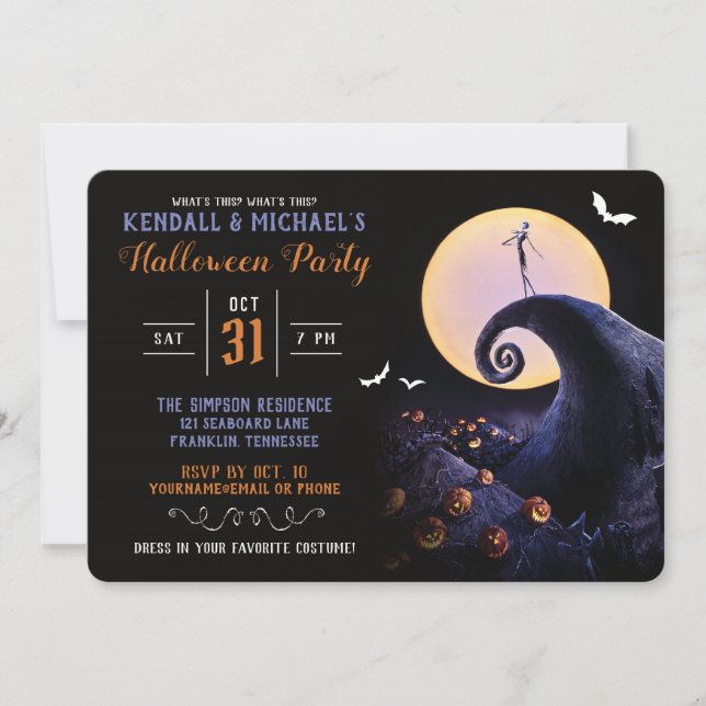 Invitation Cauchemar avant Noël fête d'Halloween (Devant)